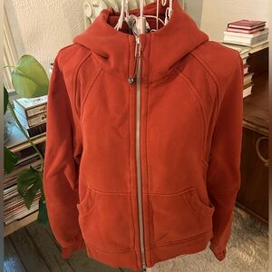 Orange/rust Lululemon Scuba full zip cropped XS/S